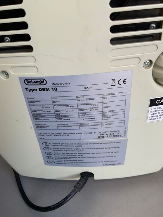 Desumidificador usado DeLonghi