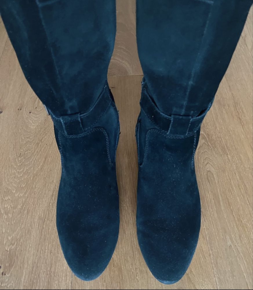 Kozaki czarne Clarks zamsz Goretex roz. 39,5