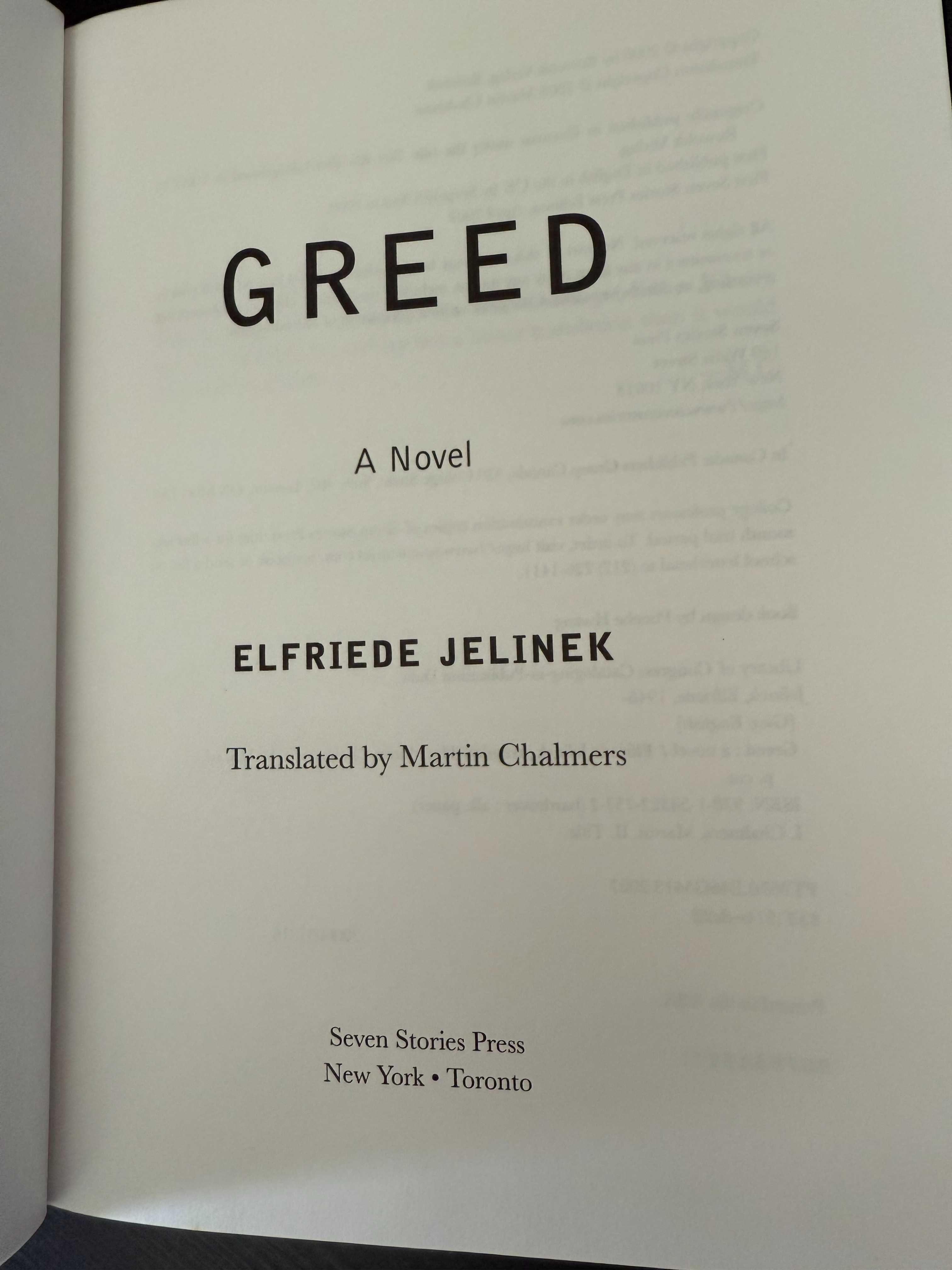 Elfriede Jelinek – Greed