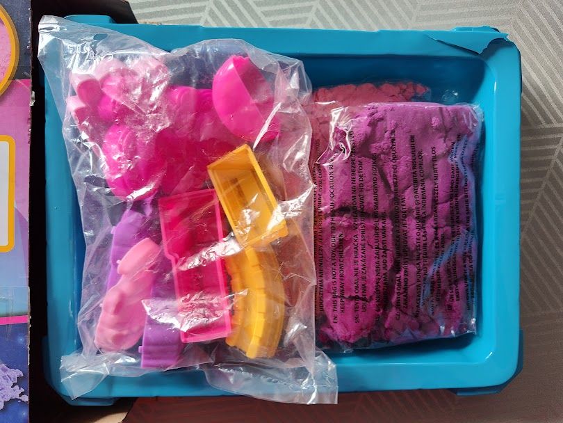 Magiczny piasek, kinetyczny, 10 foremek, patyk, 2 kolory