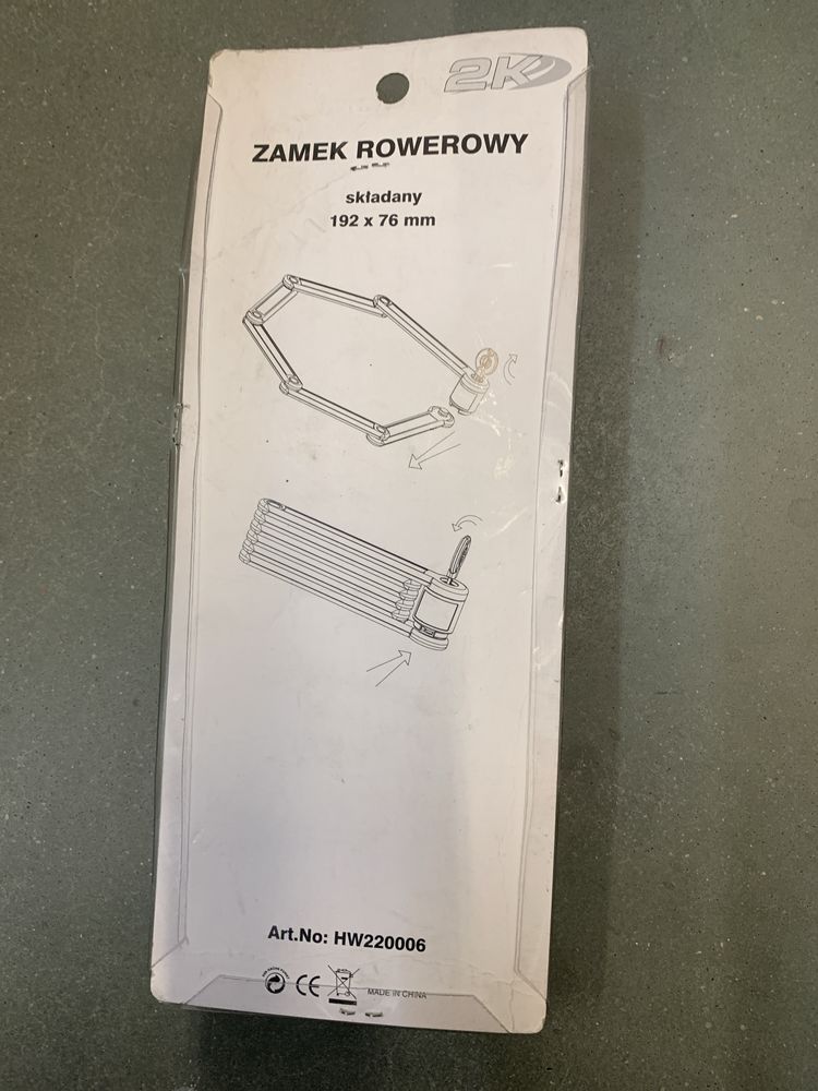 Blokada rowerowa 2K 6-segmetnowa 192x76mm klucze zabezpieczenie rower