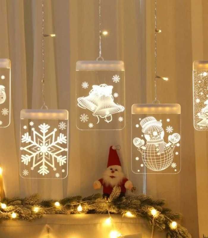 GIRLANDA Świąteczna WISZĄCY łańcuch LED dekoracja ŚWIĄTECZNA Lampki