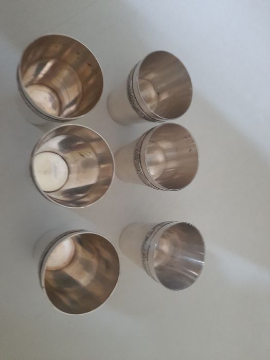 6 kieliszków posrebrzanych