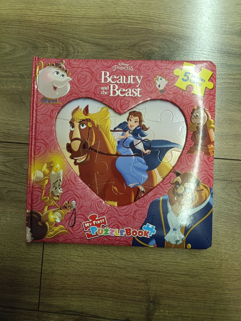 Książka z puzzlami Piękna i Bestia po Angielsku