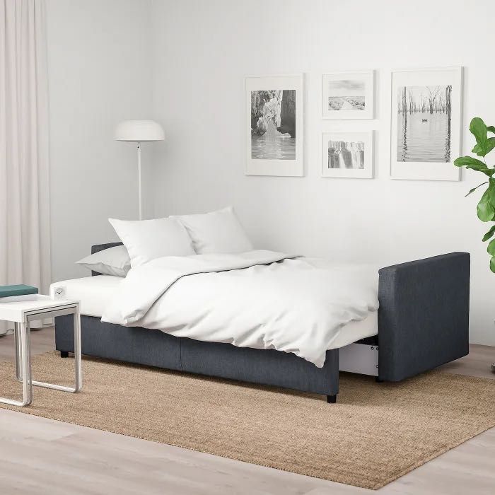 IKEA FRIHETEN 3-osobowa rozkładana sofa, Hilly ciemnoszary