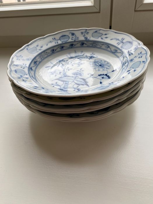 6 szt Meissen Miśnia duży 25 cm cebulowy talerz obiadowy