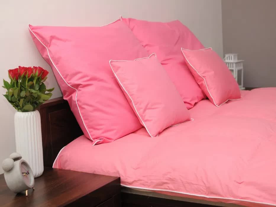 Kołdra puchowa, Kołdra Puch Gęsi, 160x200 wsad 2,5kg i inne, Róż, Ecru