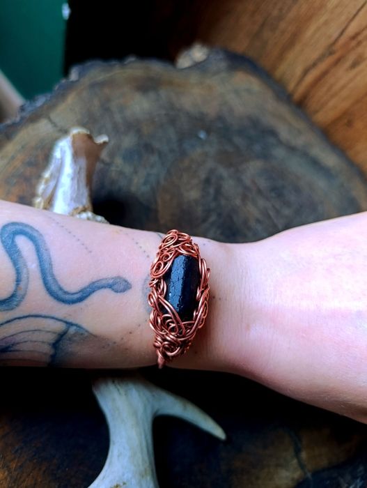 Turmalin bransoleta handmade rękodzieło biżuteria