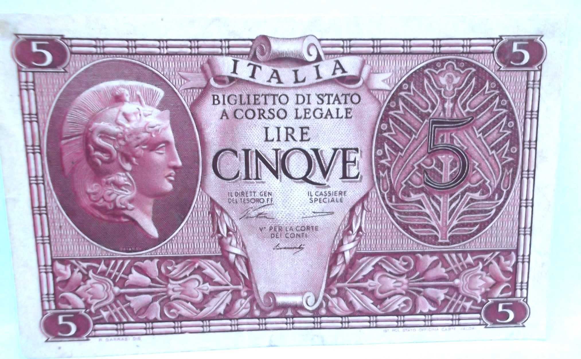 3 Notas Italianas antigas