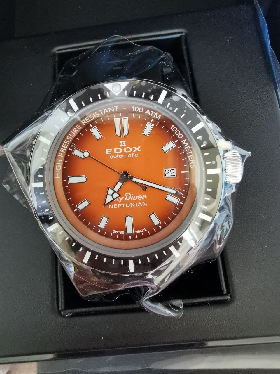 Zegarek Edox SkyDiver Neptunian Orange Automatic SW200 WR 1000 metrów!