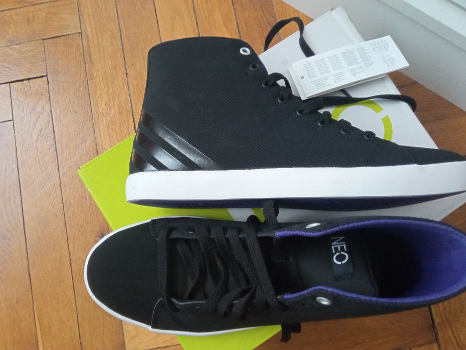 Adidas neo Vulc 43 -27cm 40 - 25-25,5 cm trampki za kostkę czarne NOWE