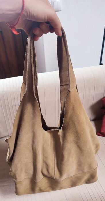 Mala estilo hobo em pele Mango