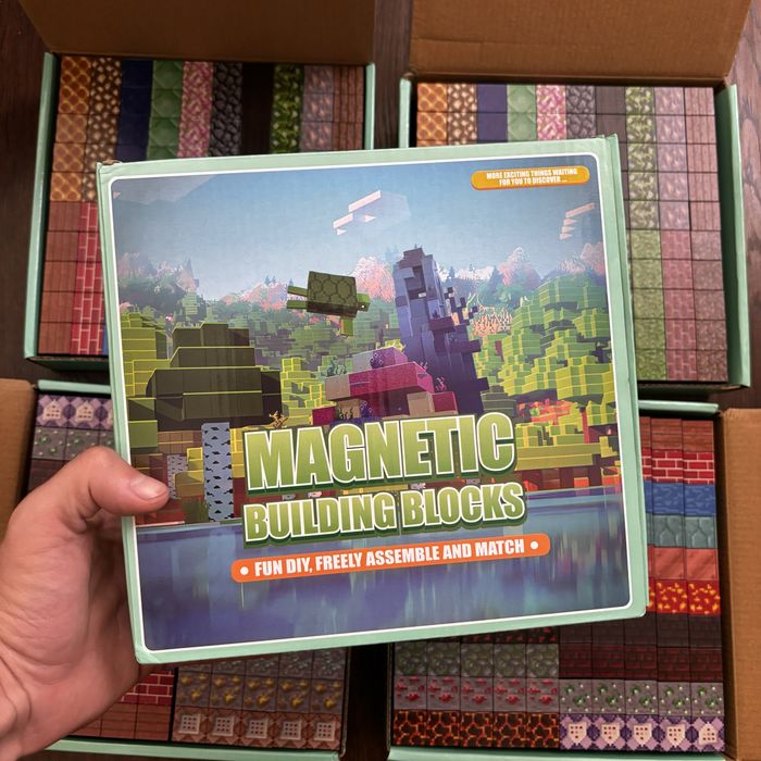 200ШТ +12шт героїв Конструктор магнітний майнкрафт minecraft блоки 3д