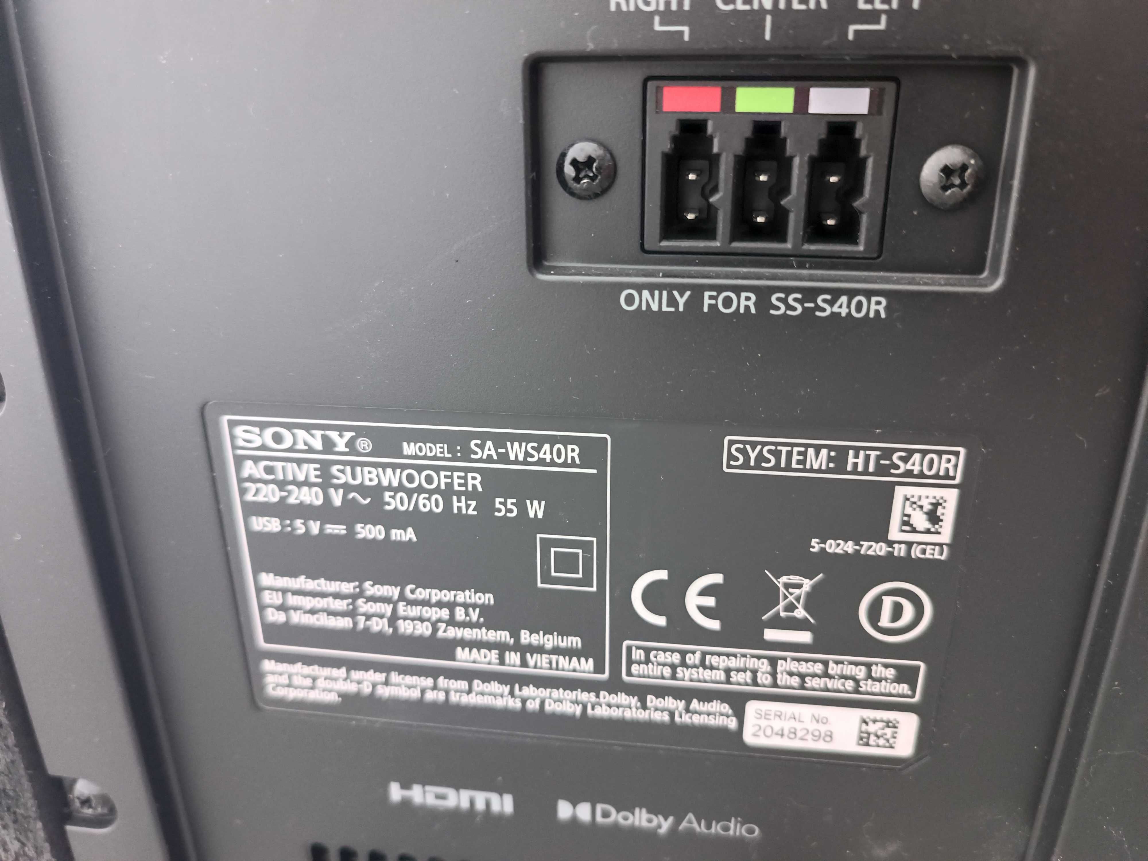 Soundbar SONY 5.1 HT-S40R (5.1 - 600 W)