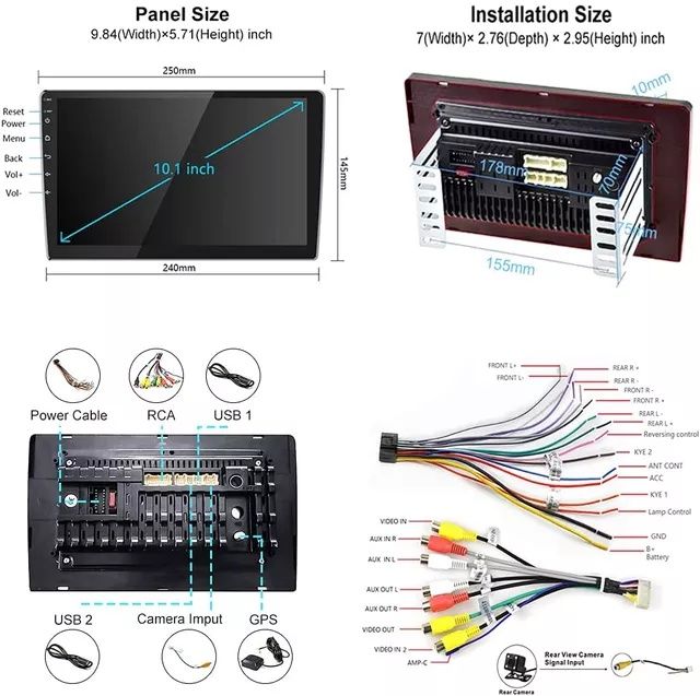 Autoradio 2Din 10 polegadas mapa univers GPS WIFI BT Mirrorlink Selado