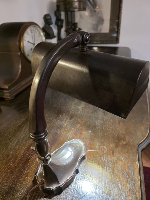 Antyk lampa,lampka bankierka,bankierska,gabinetowa