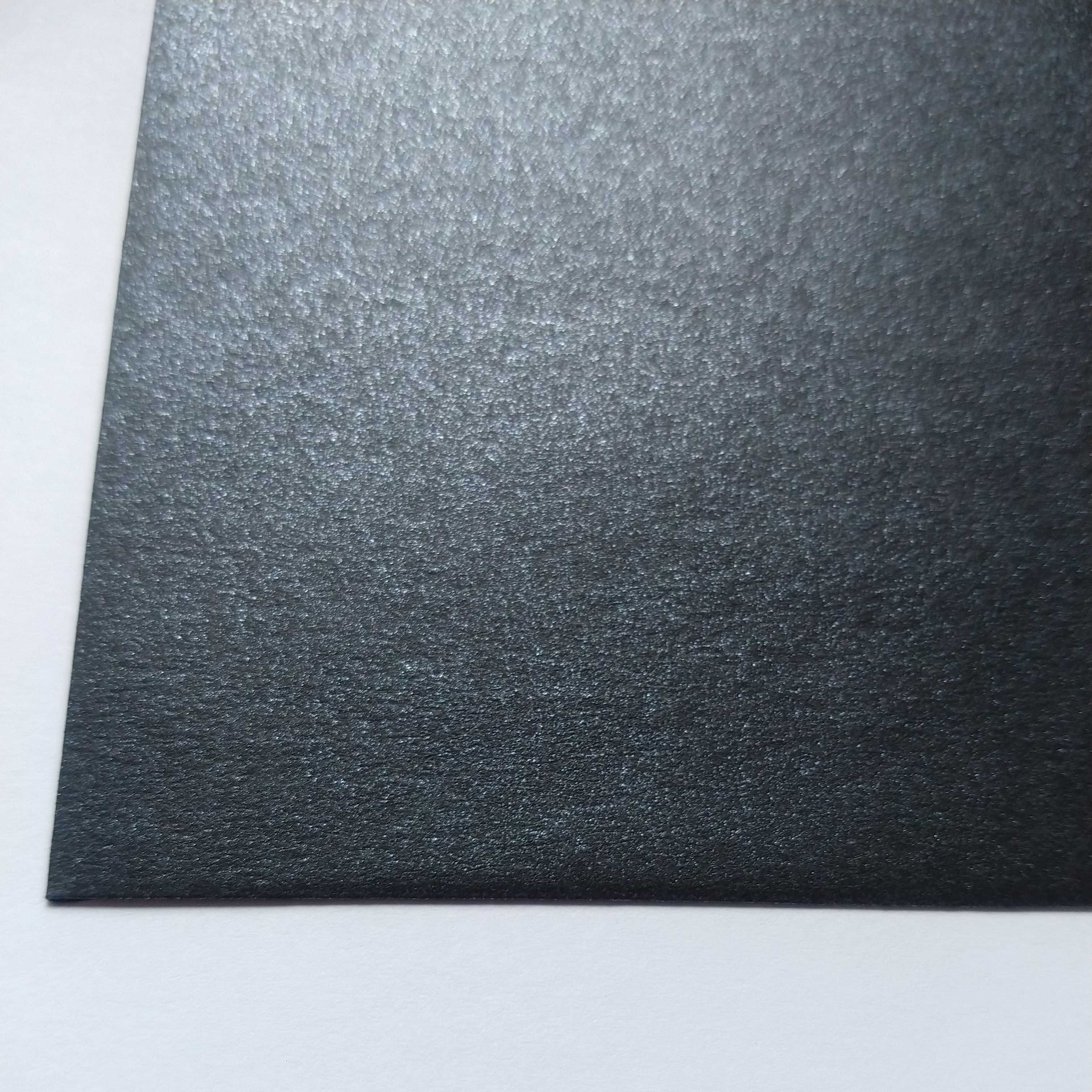 Koperty 17x17 czarne metalizowane brokatowe błyszczące koperta ślub