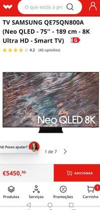 TV  Samsung 75  NEO QLED 8k QE75QN800ATXXC