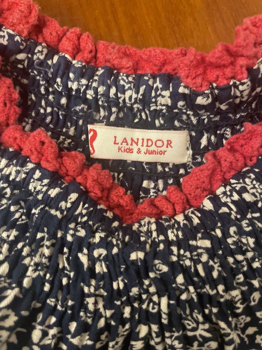 Camisa / Túnica Menina inverno Lanidor azul com flores