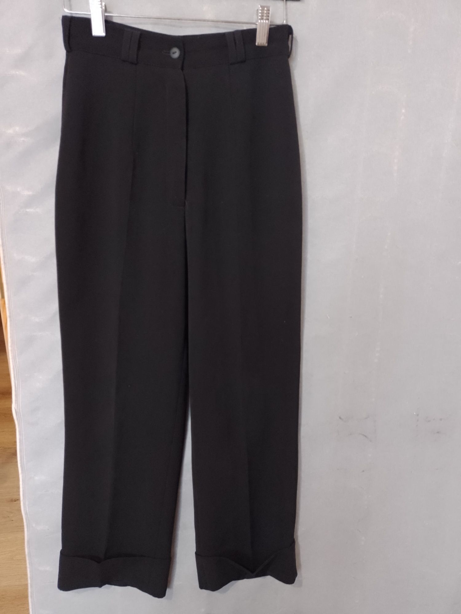 Eleganckie spodnie na kant wysoki stan vintage XS S