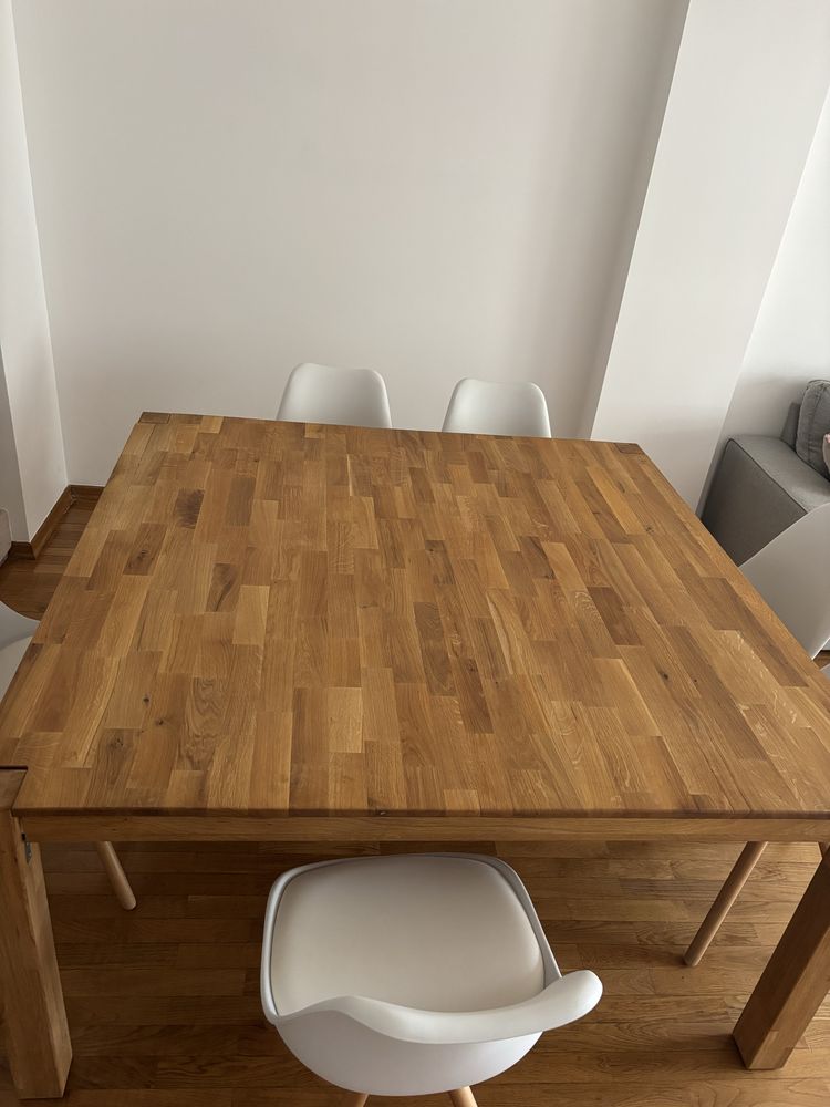 Mesa de Jantar Quadrada em carvalho maciço Laredoute – 1,5x1,5m