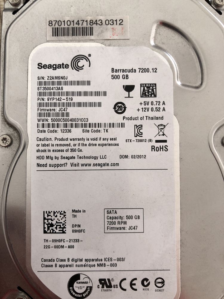 Disco seagate barracuda 500gb 3.5 7200rpm