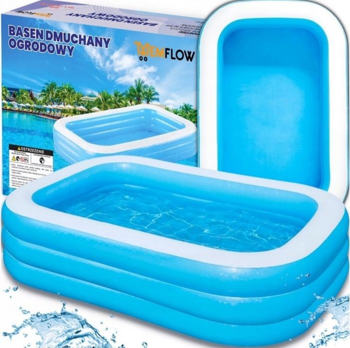 Basen ogrodowy dmuchany DUŻY rodzinny prostokątny do ogrodu XXL