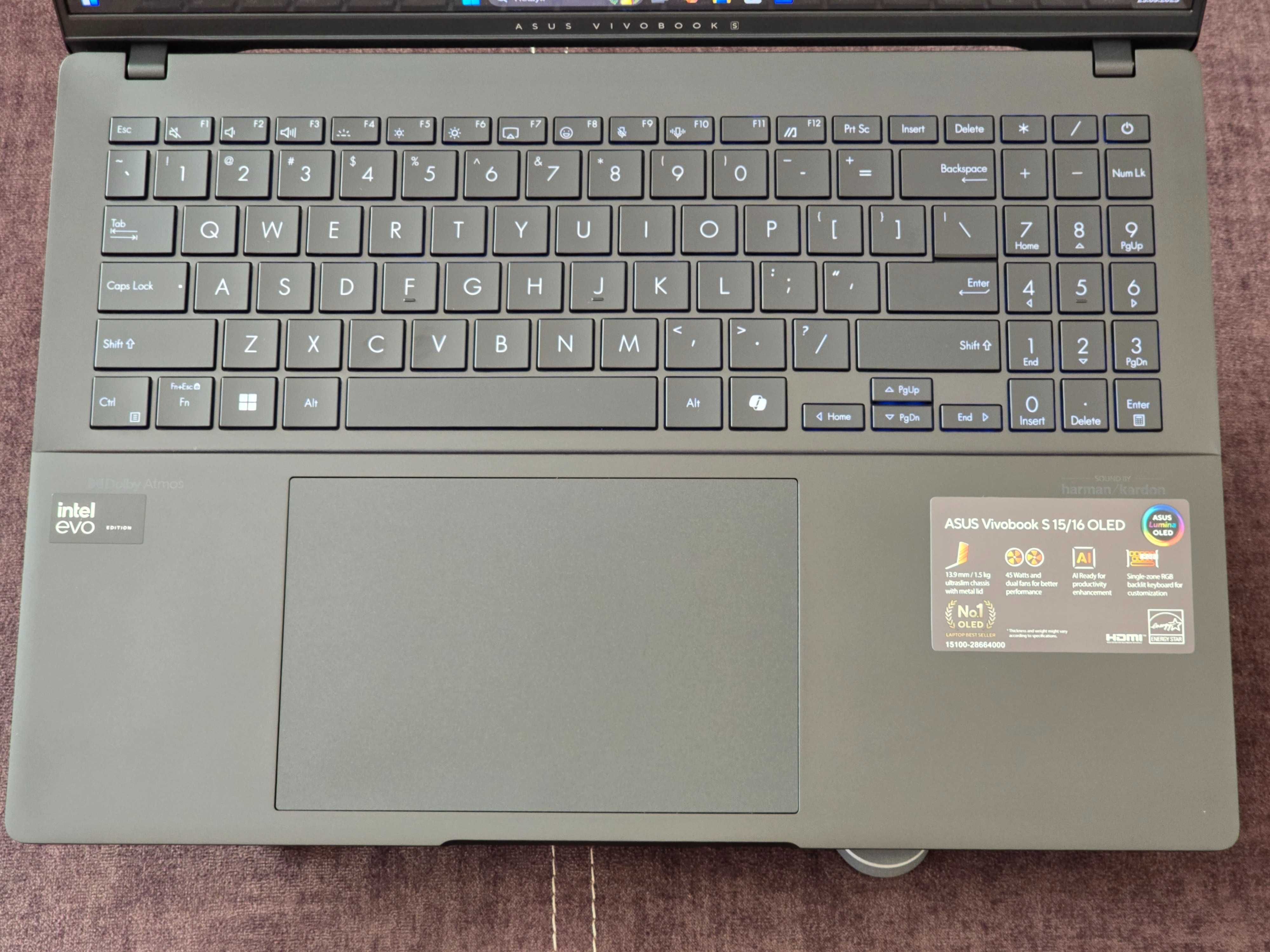 ASUS Vivobook S 16 (16" 3.2K OLED/ Ultra 9-185H/ 16 DDR5/ 1Tb NVMe)
