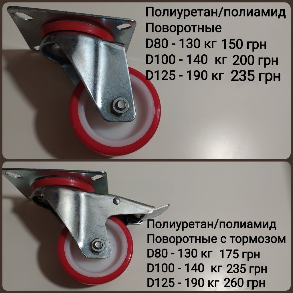 Колесо большегрузное поворотные на кронштейне на штабелер туру