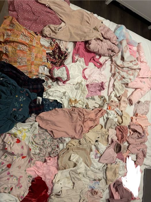 Paka zestaw ubrań noworodek niemowle dziewczynka