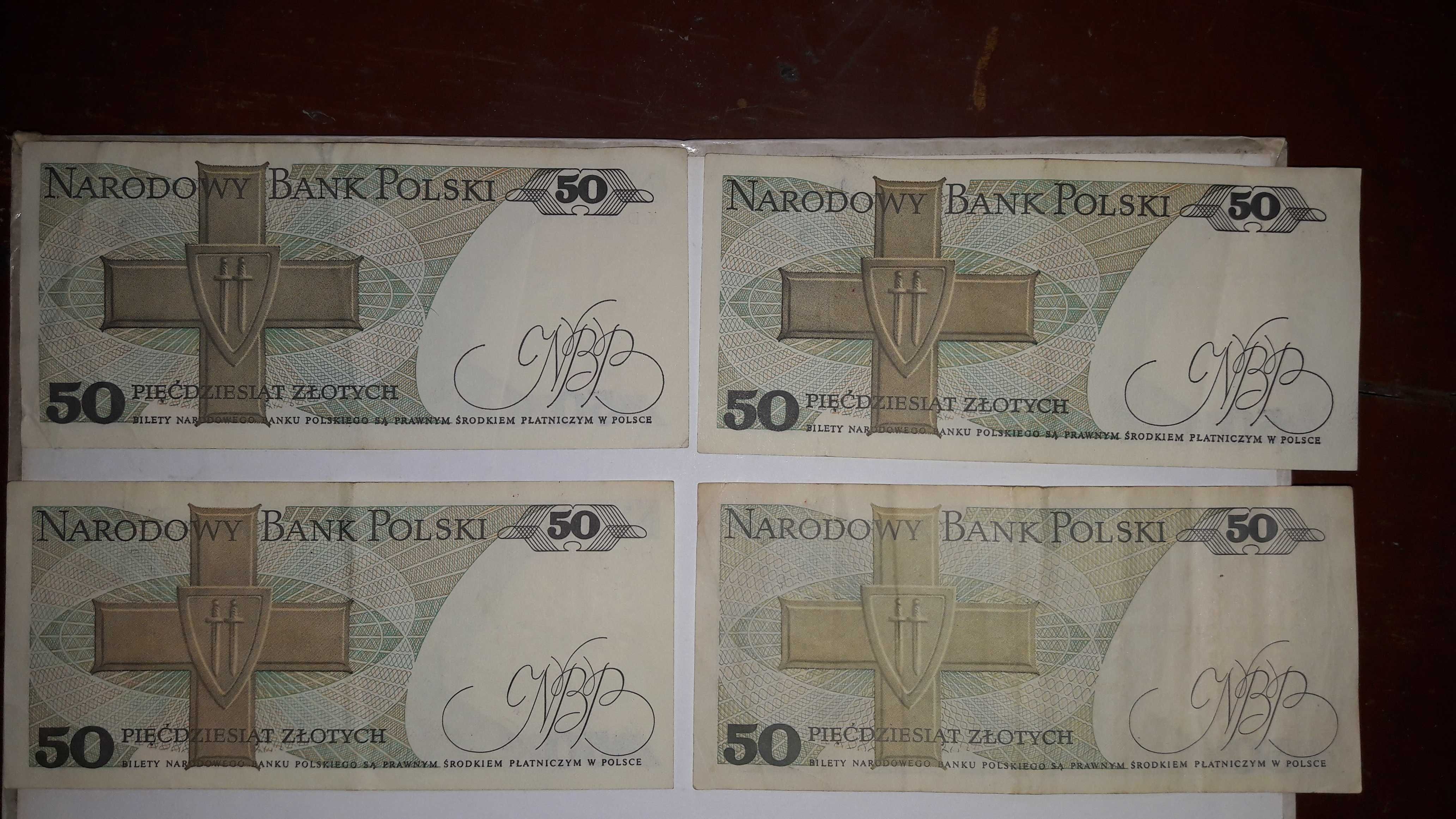 Banknot PRL banknoty 50 zł Karol Świerczewski 8 szt zestaw