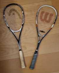 Raquetes de squash Wilson e Head