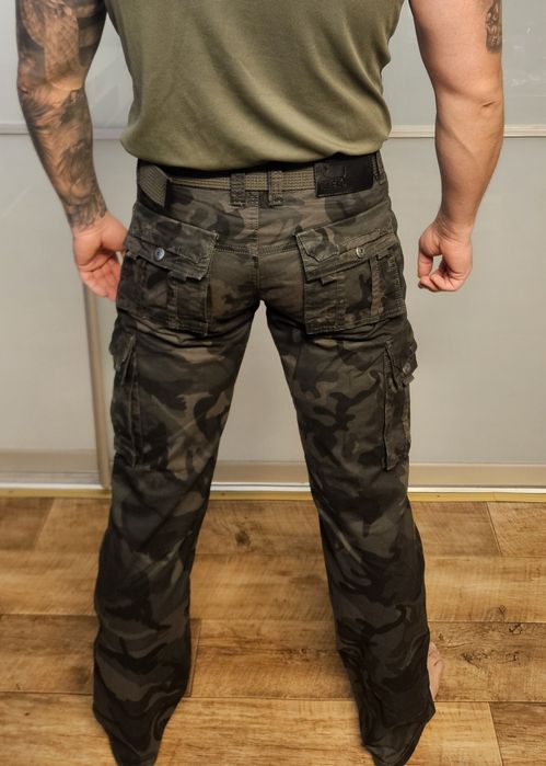 Spodnie męskie bojówki moro