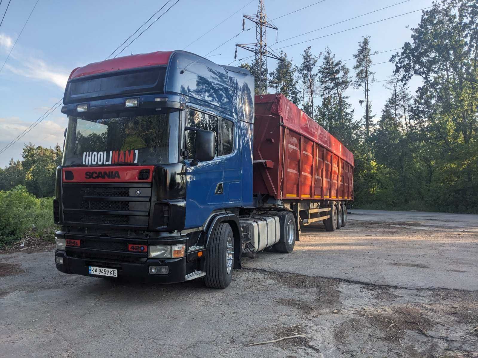 Тягач Scania R124 2005 р. з причепом  Bodex KIS 3WS 65 кубів