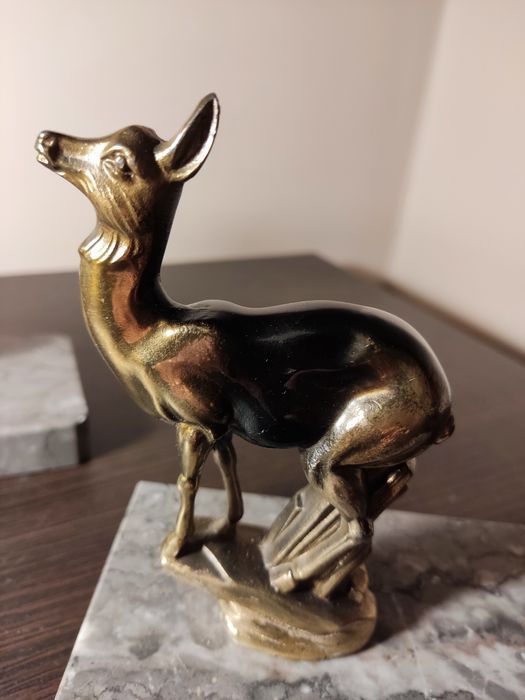 Art Deco -  jelonki na marmurowych podstawach – sygnowane TEDD
Para
