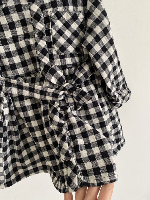 Sukienka zara 80 kratka biało czarna wiązanie