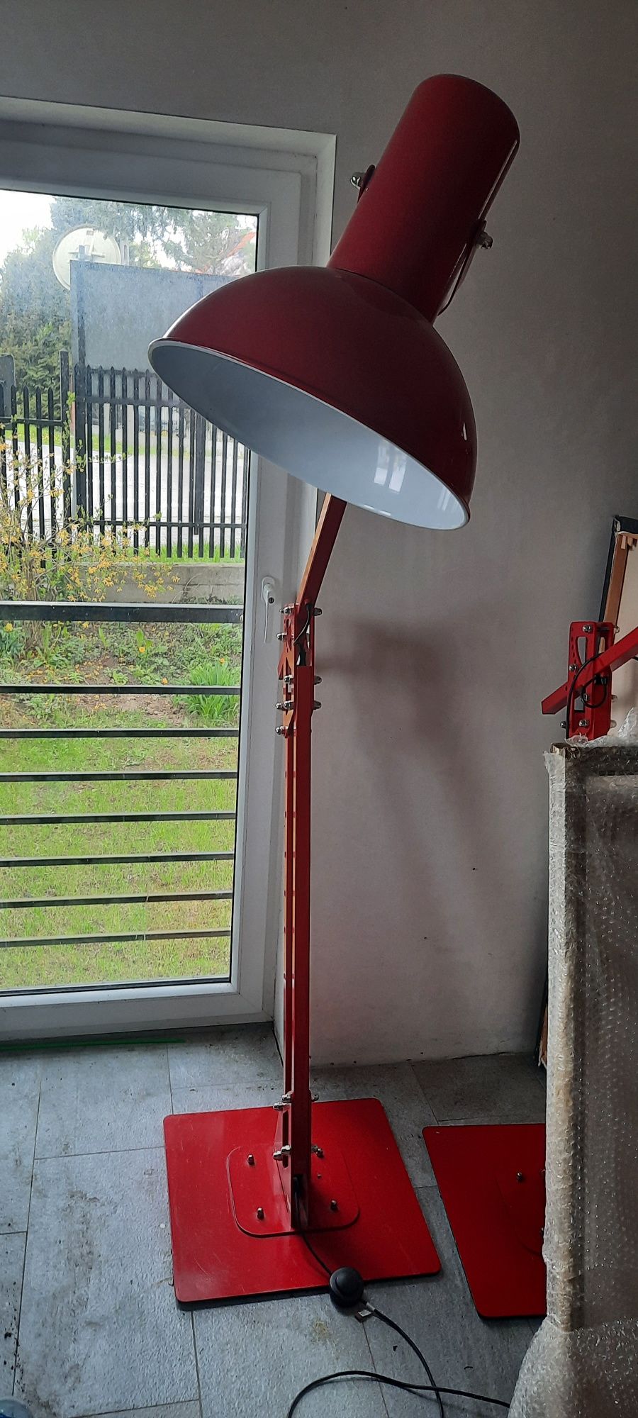 Lampa podłogowa kreślarska duża czerwona-KING SIZE