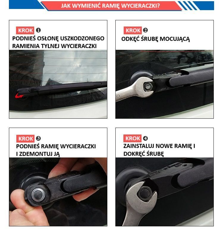 RAMIĘ WYCIERACZKI TYŁ PIÓRO FIAT PANDA 169 2003-2013 WSZYTKIE MODELE