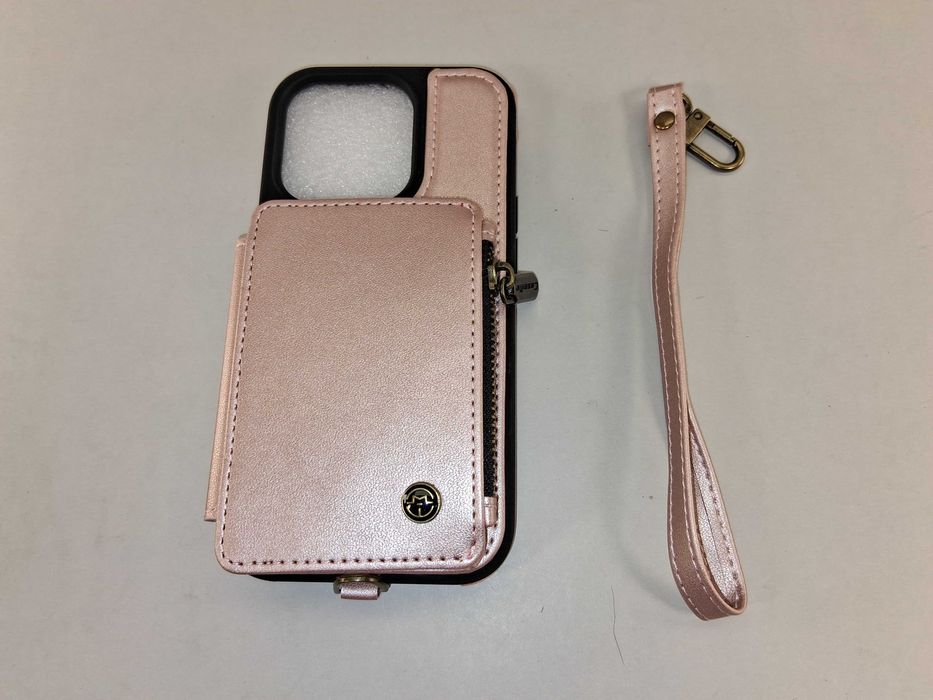 Y177 Etui Portfel Caseme do iPhone 14 Pro - Różowe Złoto Pasek