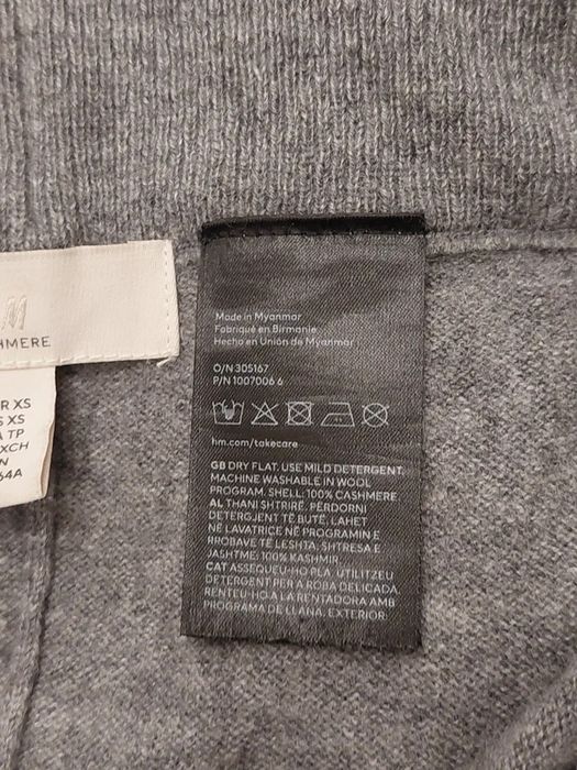 Spodnie 100% kaszmir szare szerokie nogawki wiązane vintage