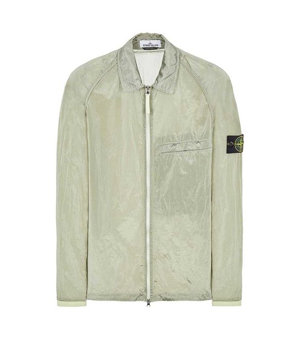 Сорочка STONE ISLAND 12321 Garment-Dyed Nylon Metal Overshirt Ice