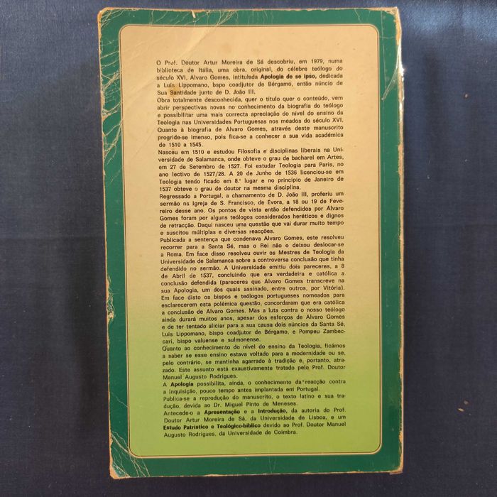 Álvaro Gomes - Apologia (Texto inédito do Século XVII)