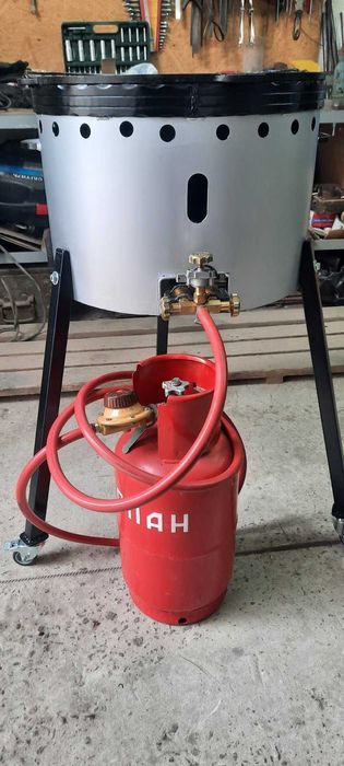 Печка газовая с горелкой 25кВт. 2 контура для казана, вока, жаровни.