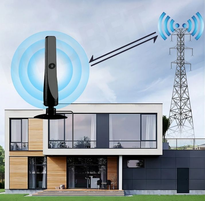 Mocna antena telewizyjna TV DVB-T2 FM DAB aktywna ze wzmacniaczem