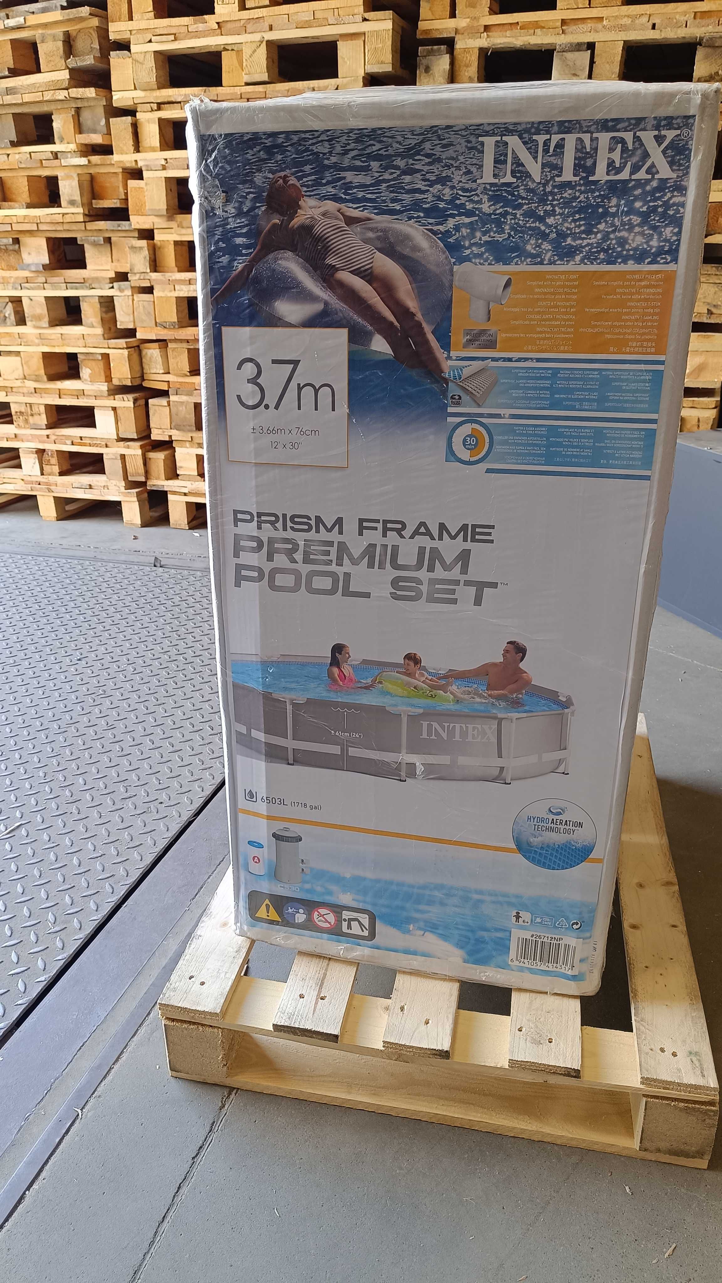 Kurier GRATIS,Intex 26712NP Basen stelażowy Prism z pompą 366cm x 76cm
