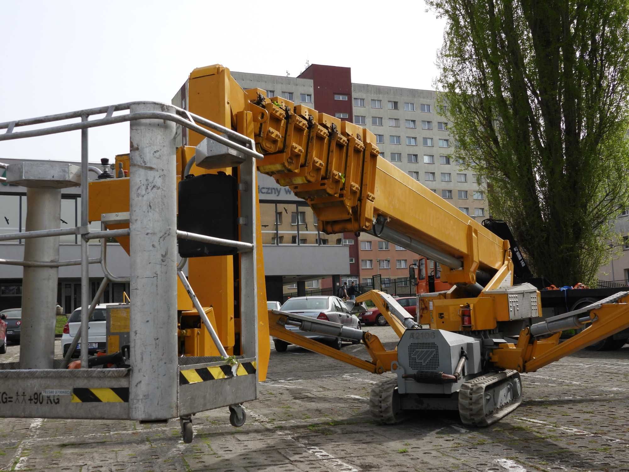 podnośnik koszowy wynajem 37 metrów samojezdny elektryczny zwyżka