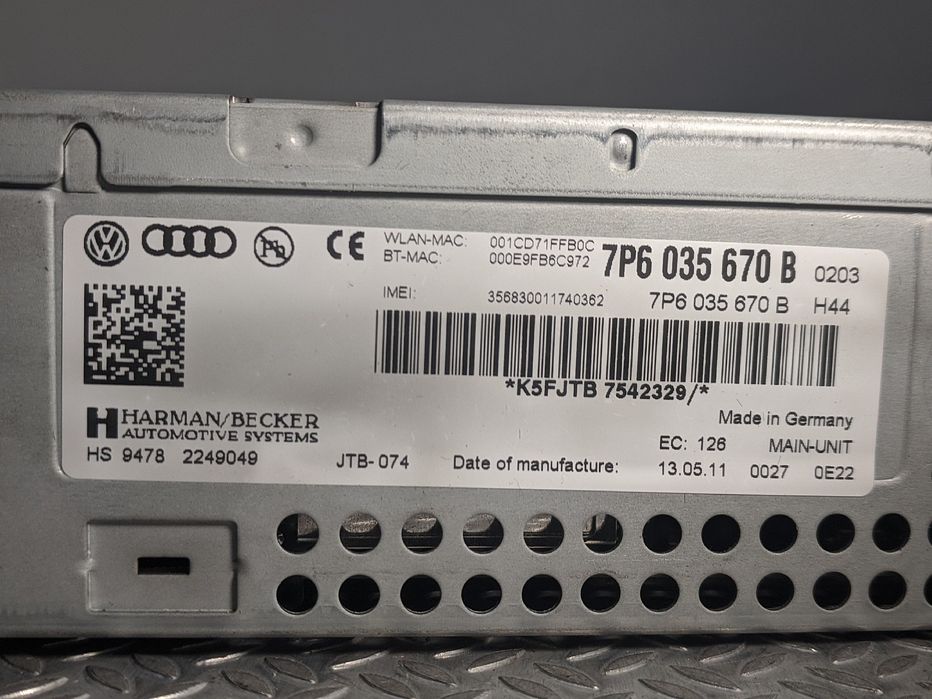 Блок навигації 7P6035670B Touareg NF 2010-2014 Туарег НФ Навигации