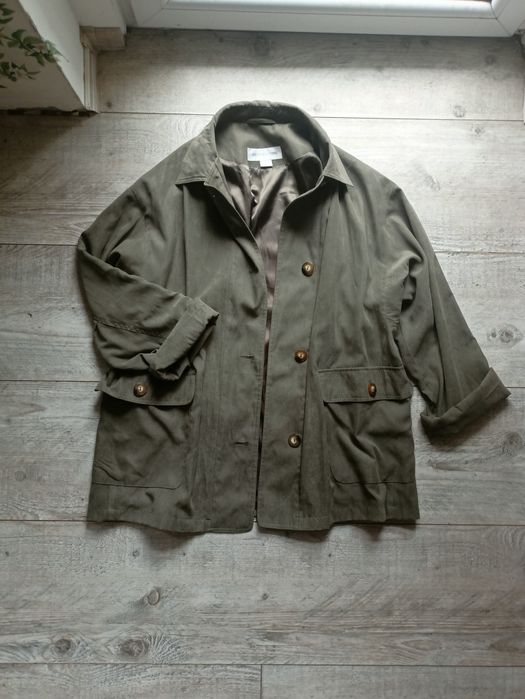 Marynarka narzutka lub lekki płaszcz khaki, oversize, l-xl, stan bdb