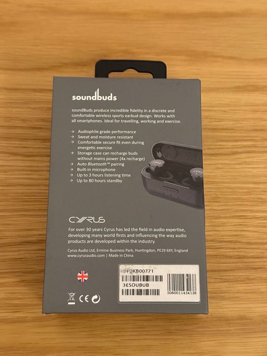 Cyrus SoundBuds Bezprzewodowe Słuchawki Douszne Nowe,