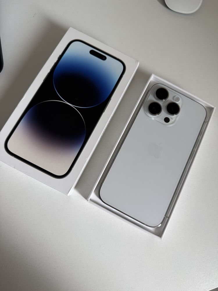 iPhone 14 Pro 256gb Silver Stan Idealny Oryginalna Bateria 93%